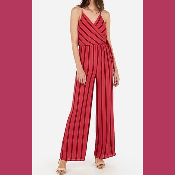 Express Pants - Express Sleeveless Striped Jumpsuit Sz Medium